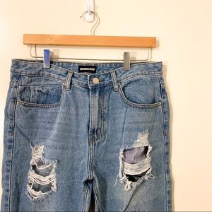 Momokrom Distressed High Waisted Jeans UK 12/US 8